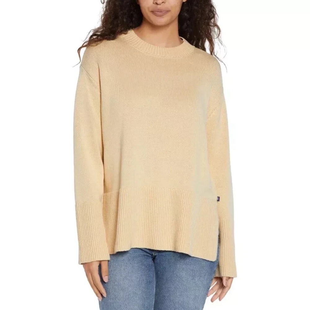 GAP Women's Crewneck Long Sleeve Cotton Pullover Cream XXL